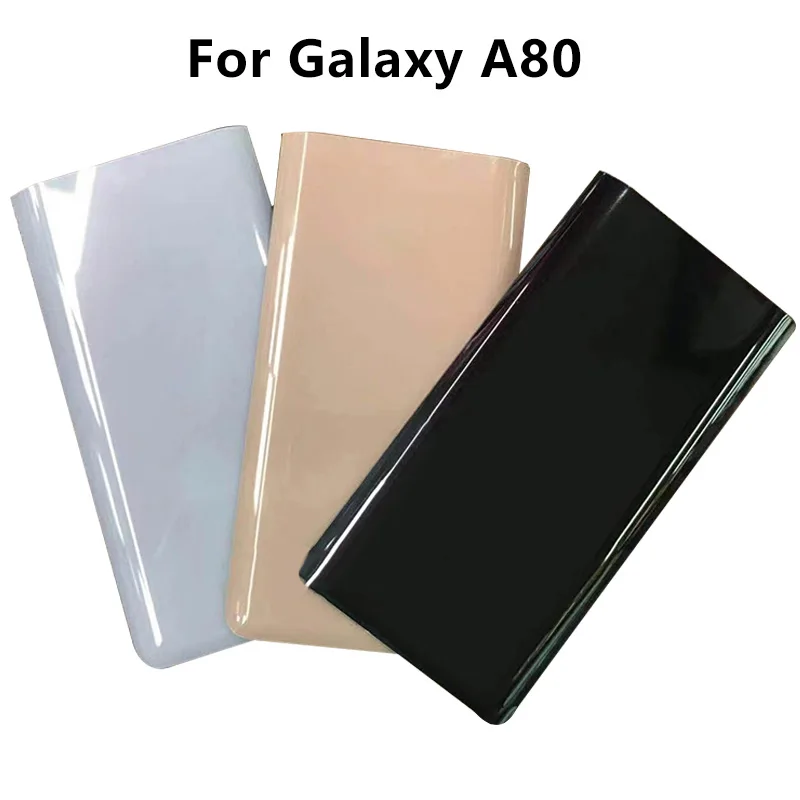 

Battery back Cover For Samsung Galaxy A80 A805 Glass Housing Cover Door Rear Panel Replacement Parts With Adhesive sticker +Logo