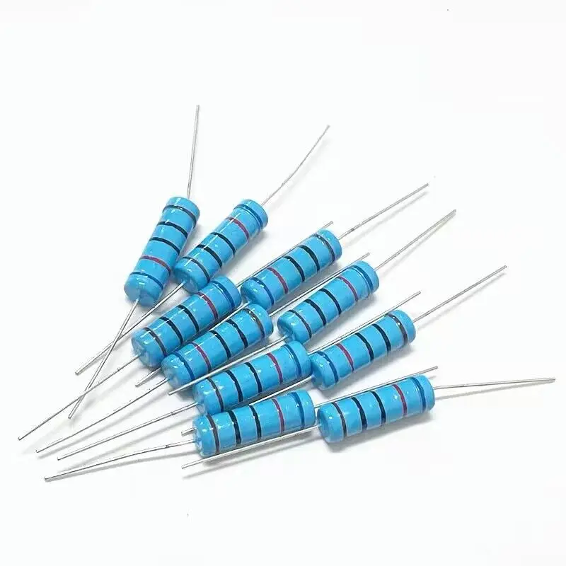 10pcs 5W 0.1R-1M 1% Metal Film Resistor 0.1R 100R 220R 1K 1.5K 2.2K 4.7K 10K 22K 47K 100K