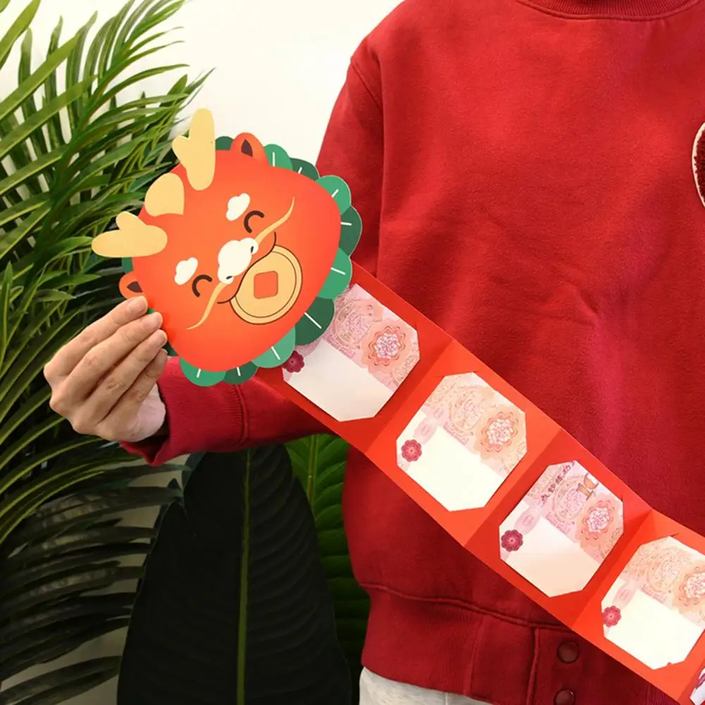 

Cute Envelopes Chinese New Year Envelopes Foldable Dragon Shape Cute Cartoon Design for Spring Festival Celebrations Paper