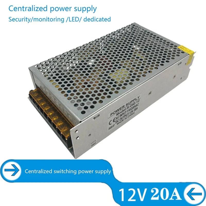 

Адаптер питания 12 В, 20 А, 220 В в 12 В, 240 Вт