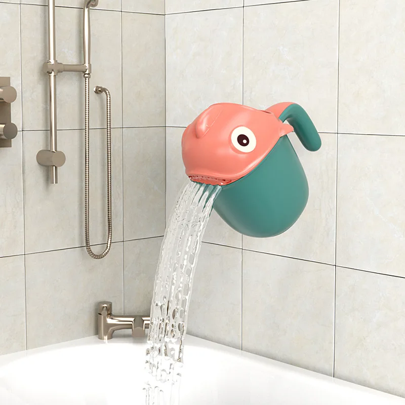 Bagno per bambini Soffione doccia Tazza per risciacquo Squalo cartone animato Simpatico giocattolo da bagno per 0-6 anni Accessori da bagno portatili per neonati - immagine 2