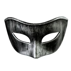 Classic Vintage Venetian Men's Masquerade Mask for Costume Parties and Carnival Celebrations (Silver)