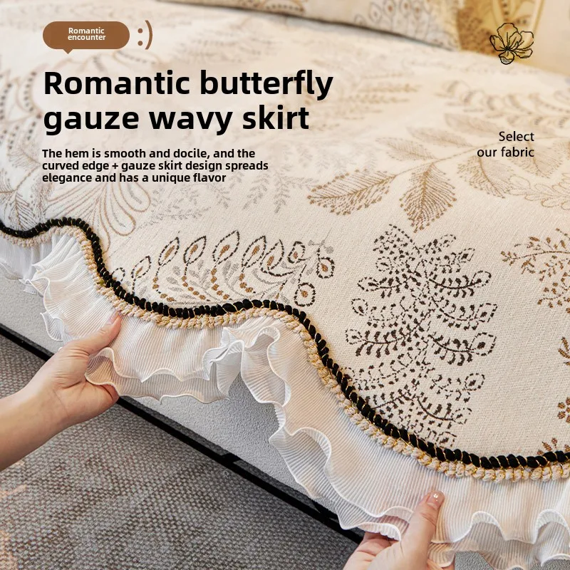 1PC Nordic Chenille Sofa Covers for Living Room Universal Sofa Towel with Skirt Anti-cat Scratches Couch Seat Pad Home 쇼파 패드 - Image 3