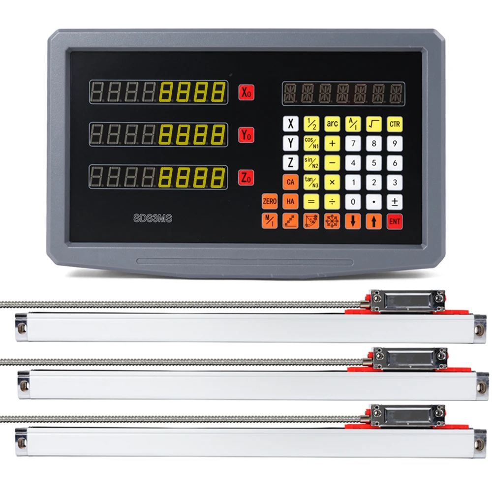 YHSINO SDS2MS SDS3MS SINO Dro 선형 스케일 디지털 판독, 기계용 5U 5V TTL 2 3 축 120mm  1020mm