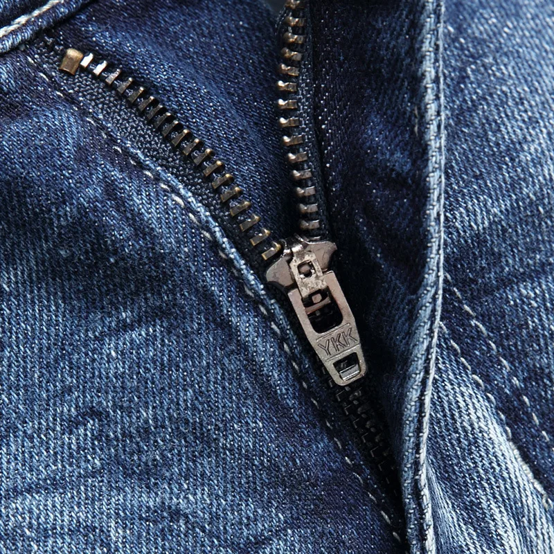 Men's Denim Pants Fashion Loose Wide Leg Jeans Casual Streetwear Printed Cross Trousers Pure Cotton Pants Baggy Men Jeans