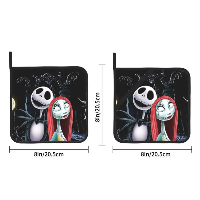 Halloween Oven Mitts and Potholders Christmas Kitchen Heat Resistant Non-Slip Oven Mitts for Safe Grilling Cooking Baking