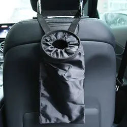 Premium Car Trash Holder & Organizer | Durable Oxford Cloth Waste Bin (Black)