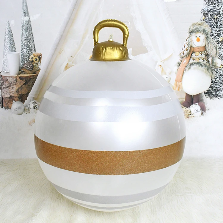 thumbnail image 1 of Bola inflable de Navidad para exteriores, 60 cm, decorada, PVC, bolas grandes, decoración para árboles de Navidad, juguete sin luz, regalo de Navidad, 1 of 5