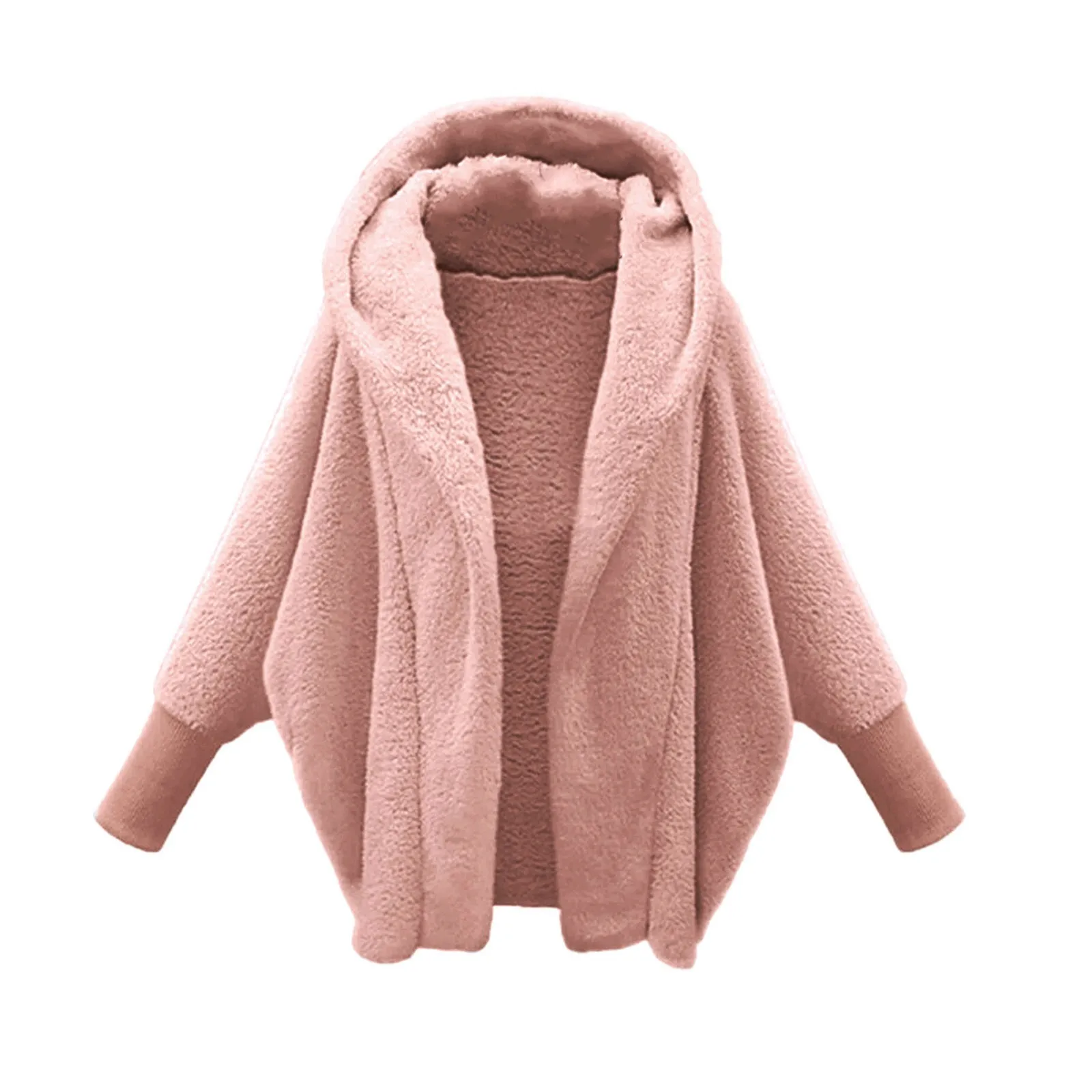 

Winter Fleece Hoodies coat Women Thicken Warm Solid Color Plush Jackets Female Casual Loose Long Sleeve Cardigan coat