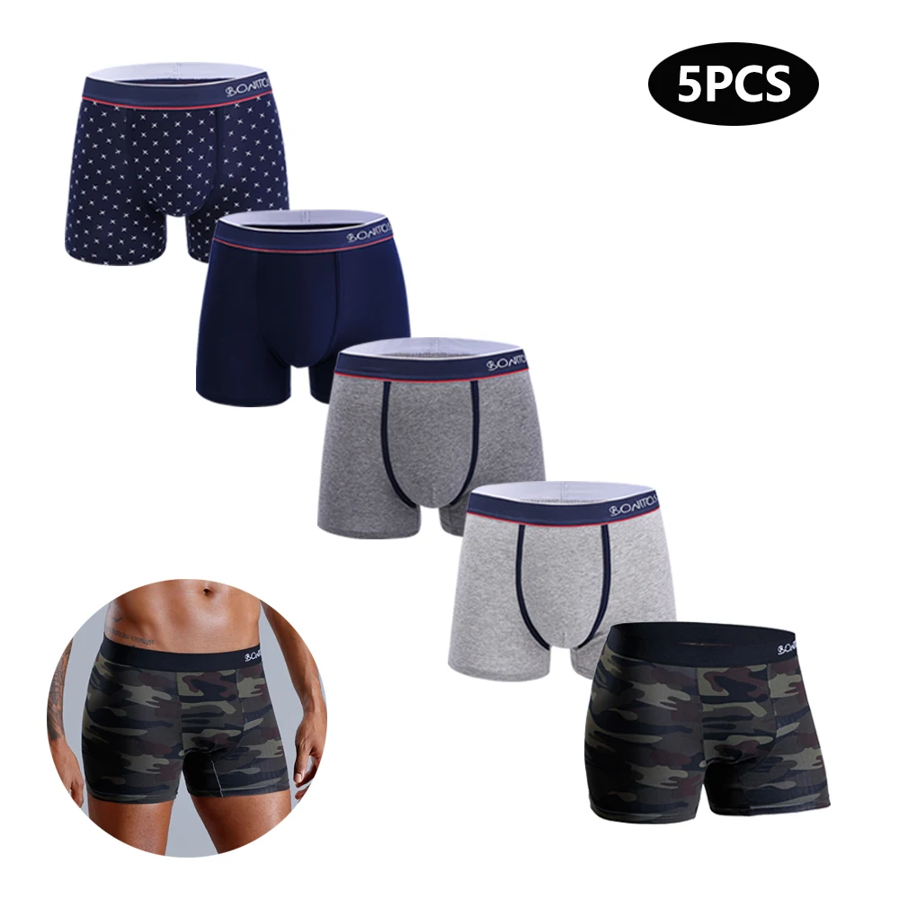 5pcs Sexy Men's Panties Set Cotton Mens Boxers Shorts Print Man Underwear Camouflage Male Underpants 5pcs cotton pregnant disposable underwear panties briefs prenatal postpartum underpants pregnancy panties post partum clothes