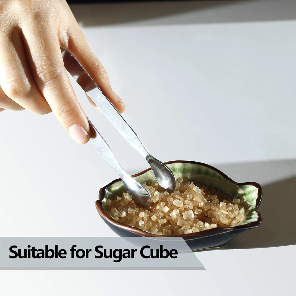 6PCS Ice Cube Tongs Mini Serving Tongs Stainless Steel Ice Clamp Kitchen for Appetizers Sugar Cube