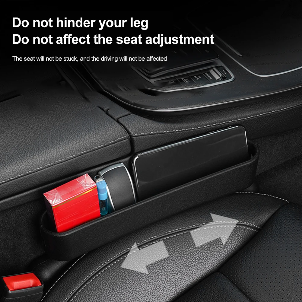 Universal Car Seat Gap Filler Storage Box Leather ABS Crevice