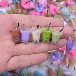 Assorted Milk Tea Cup Charm Pendants for DIY Jewelry and Keychain Crafting (Random 20pcs)
