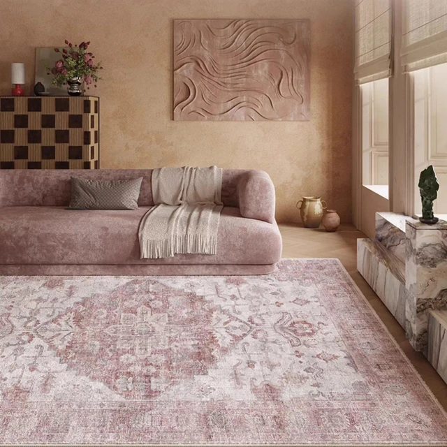 الوردي خمر سجادة غرفة معيشة الشمال نمط ضوء الفاخرة الفن غرفة نوم البساط آلة قابل للغسل طوي عدم الانزلاق طاولة القهوة حصيرة вгг 1