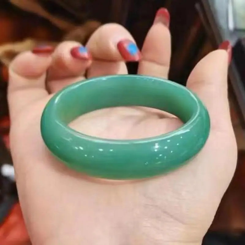 

Genuine Myanmar Jadeite With Certificate Grade A Green Jade Bangles Women Healing Gemstone Fine Jewelry Burma Jades Stone Bangle