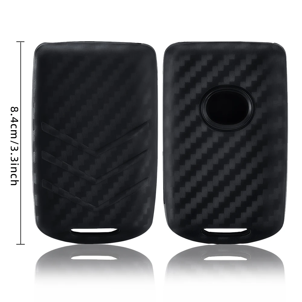 Carbon Fiber Silicone Car Key Cover Holder