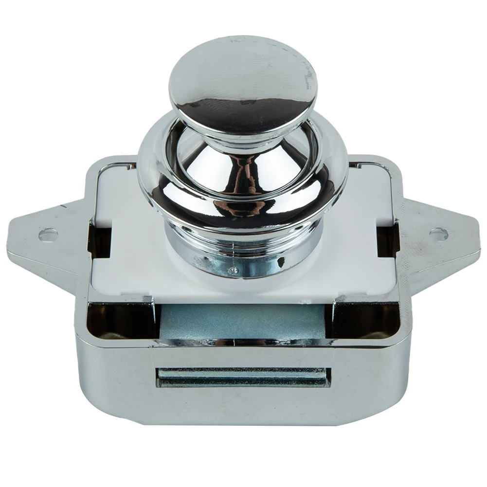 

With Screws Button Catch Lock 26mm/1.02in Cabinet Camper Caravan Chrome Door For Cupboard Latch Knob Motorhome