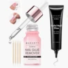 Makartt Solid Nail Glue for Press on Nails, Nail Glue Remover for UV Nail Glue, Non acetone Gentle Glue Off for False Nails Glue 1