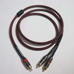 Premium Monster Subwoofer Audio Cable - High - Quality RCA to Dual RCA for Superior Sound Performance (1pcs)