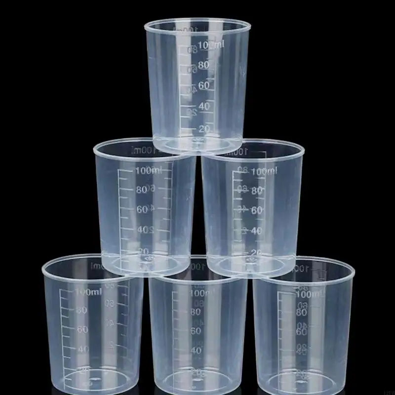 12PB 10 Pack 8oz Graduated Clear Plastic Measuring Cups Practical Experimental Tools for Mixing Paint Pigments Epoxy Resins