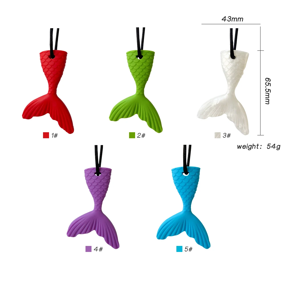 Baby Silicone Teether Kids Chew Necklace Sensory Chewy Pendant Oral Motor Toys Therapy Tools for Autism ADHD chidren's goods 6