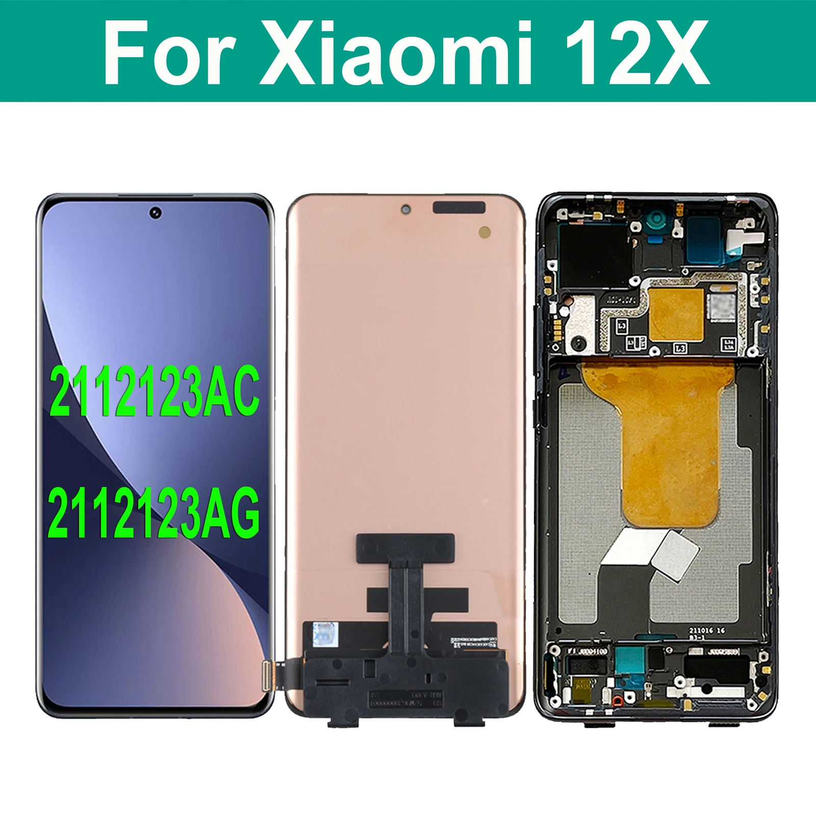 

AMOLED Original 6.28'' For Xiaomi 12X 2112123AC 2112123AG LCD Display Touch Screen Replacement Digitizer Assembly