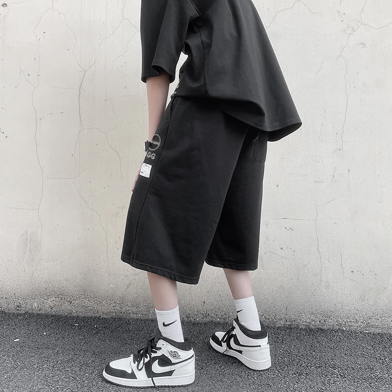 Summer Casual Shorts Men Calf Length Breathable Punk Shorts Comfortable Fitness Basketball Sports Short Pants Male Ins Bermudas