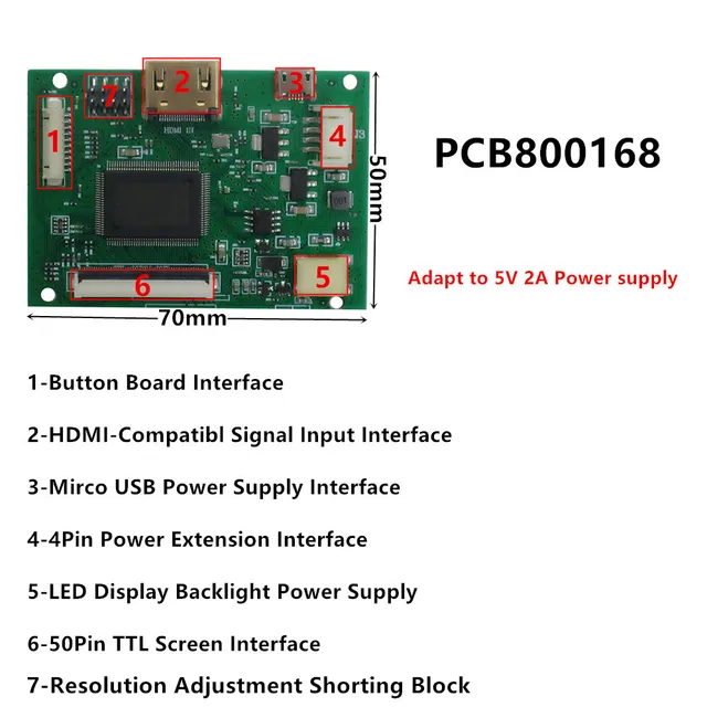 6.5-inch AT065TN14 TFT LCD Display Driver Universal Control Board Set HDMI Compatible DIY Raspberry Pi PC Display Secondary 4