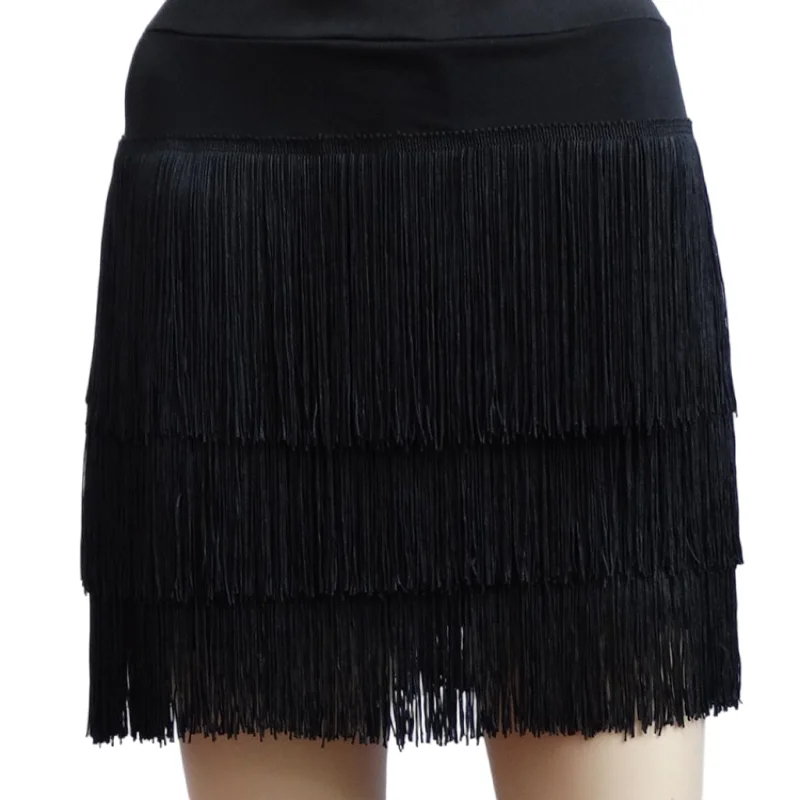 

Latin Dance Skirt Sexy Women Chacha Samba Tango Layers Fringe Skirt Competition Performamnce Salsa Lady Latin Tassels Dress