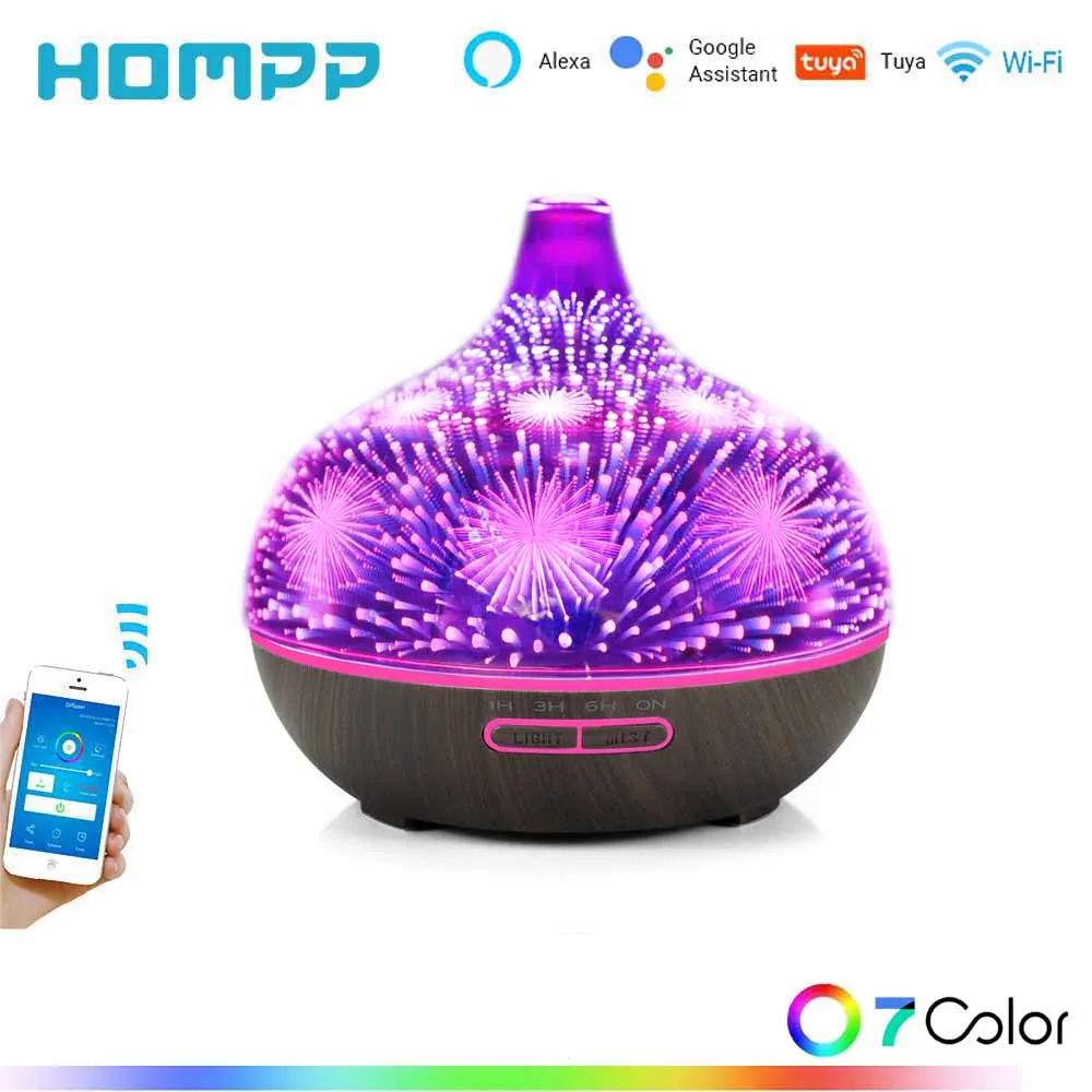 Aromatherapy Essential Oil Diffuser Glass Fragrance Humidifier Adjustable Home Auto Close Alexa