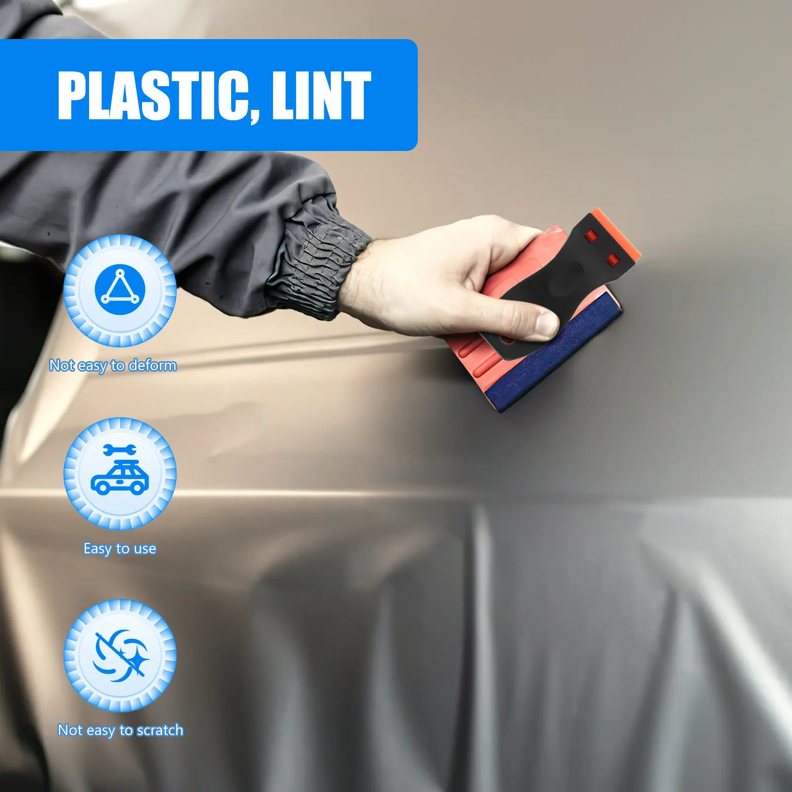 1 세트 플라스틱 블레이드 스크레이퍼 키트 유리창 라벨용 접착제 제거 도구 필름 제거 플라스틱 스크레이퍼 블레이드 청소