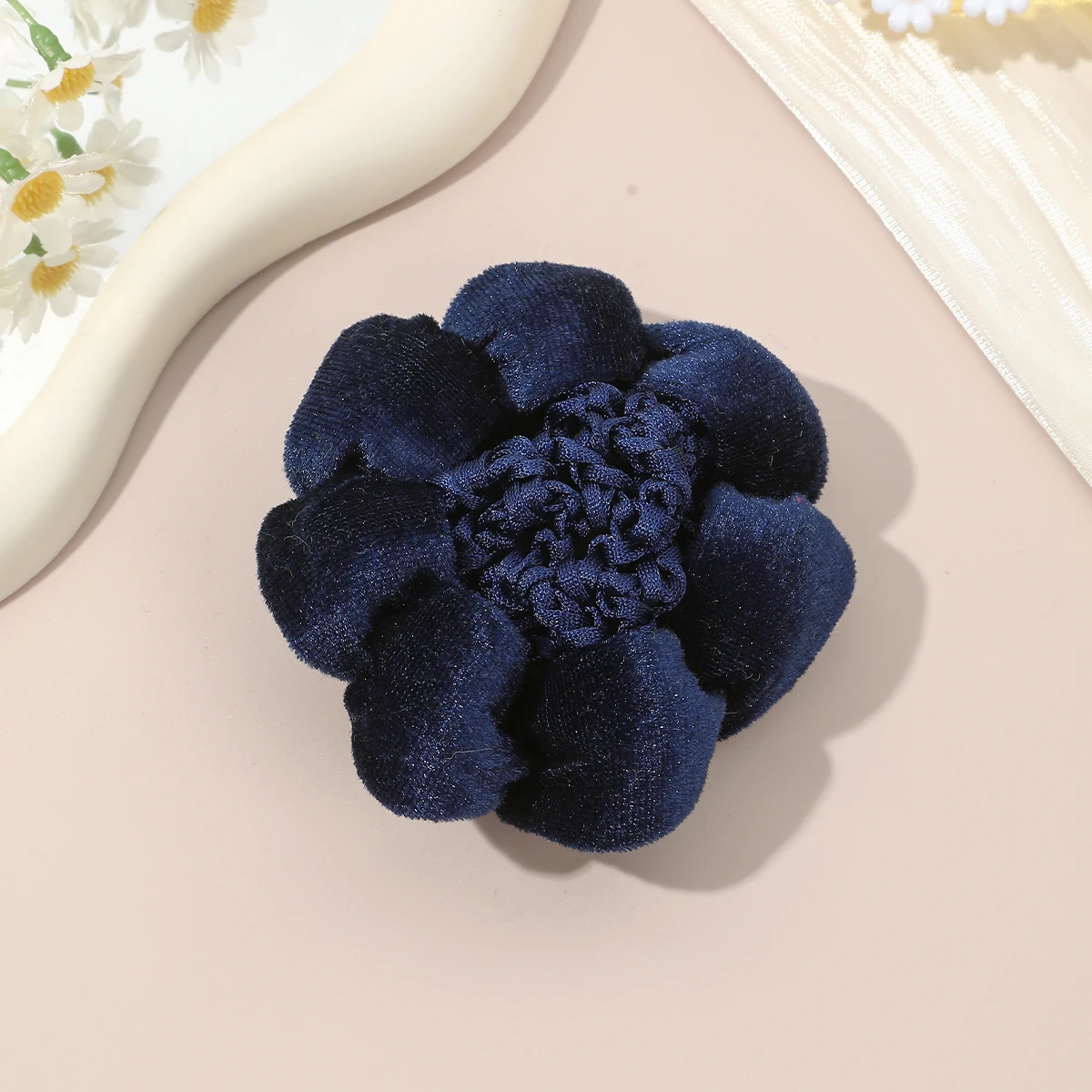 1pc Fashion Hair Net Girl Adjustable Elastic Pleated Lacework Ponytail Holder Mesh Hairband Meatball Head Hair Rope Headwear