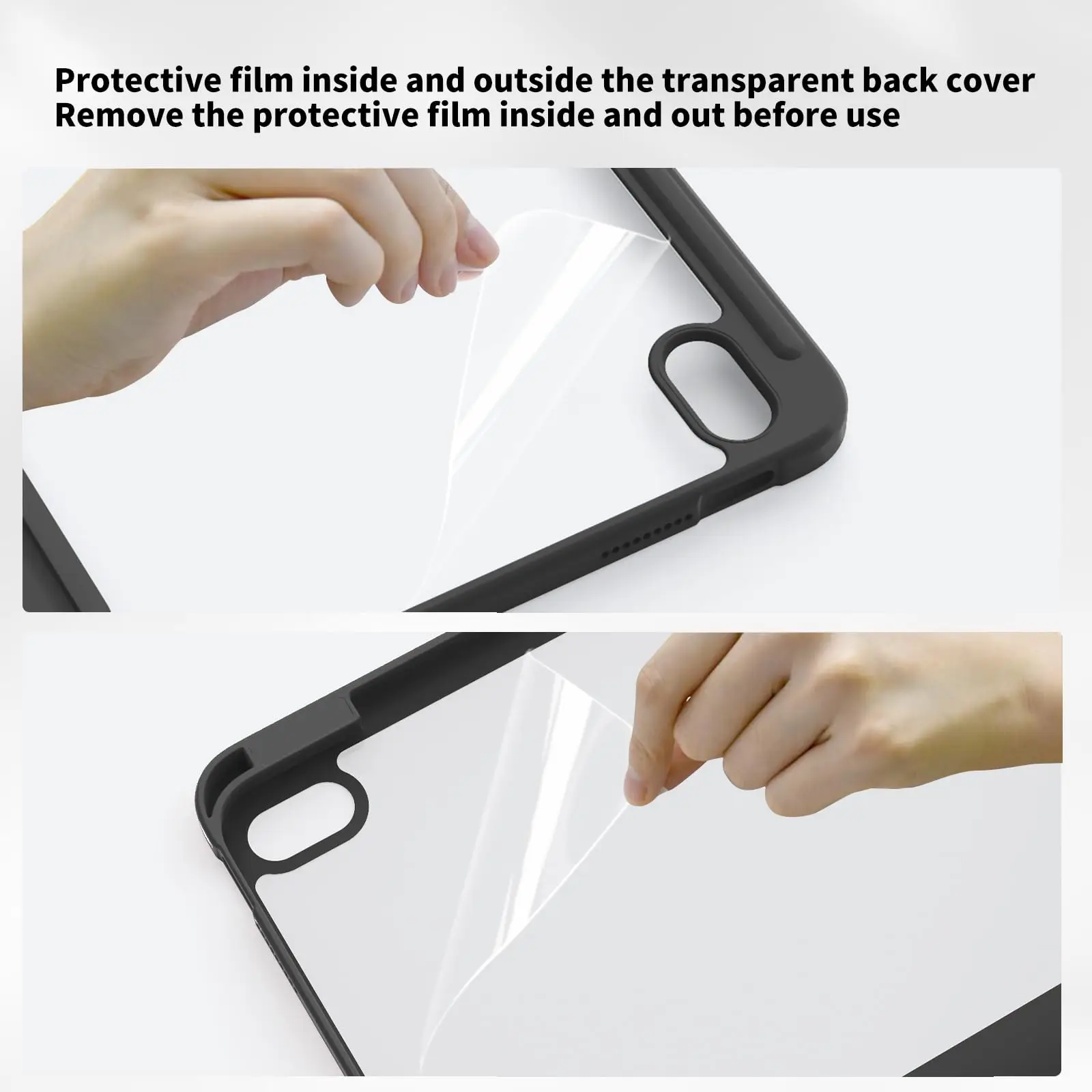 Premium iPad Case with Pencil Holder and Clear Back