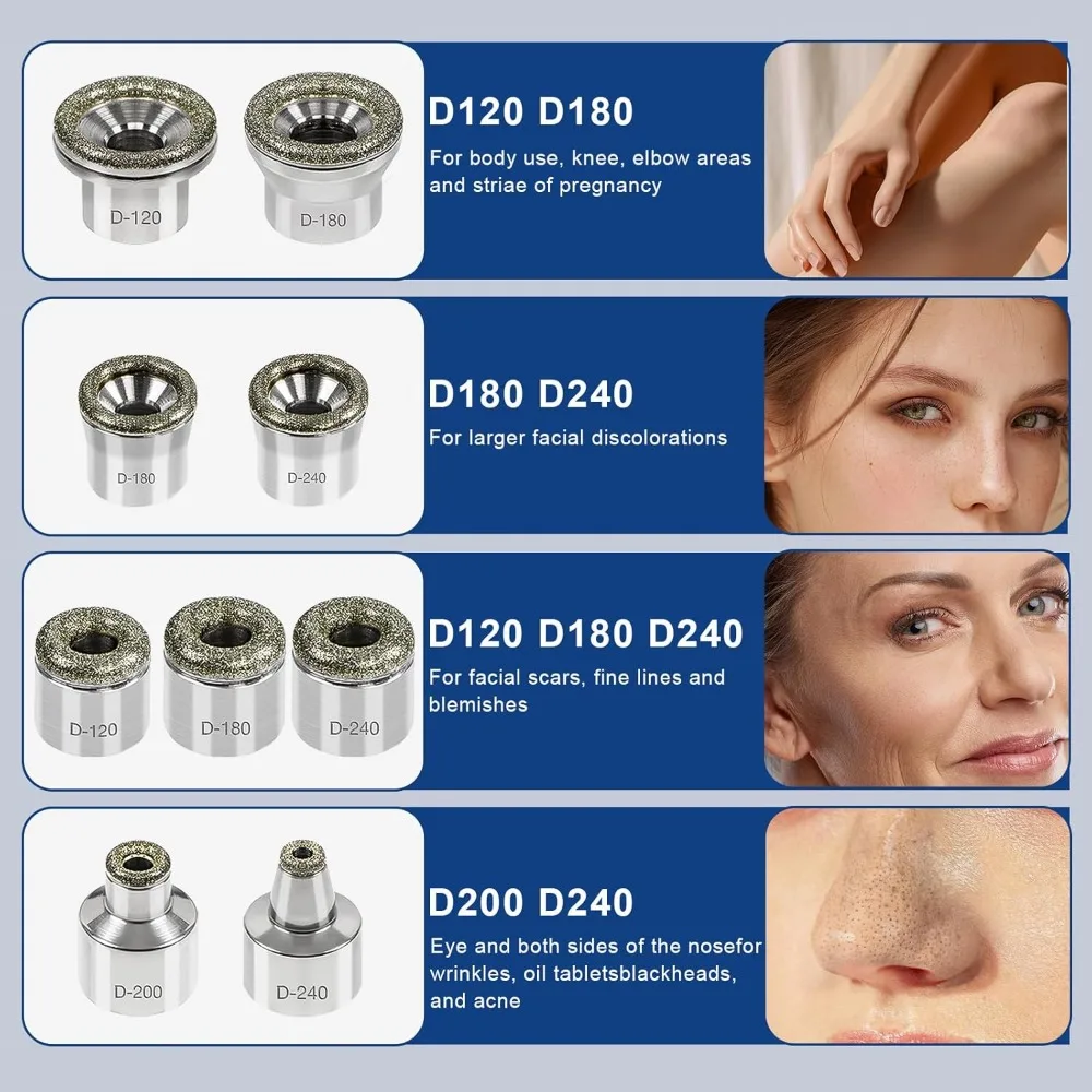 6-9 PCS Replacement Diamond Microdermabrasion Dermabrasion Tips Diamond Dermabrasion Head Exfoliator Facial Dermabrasion Tools