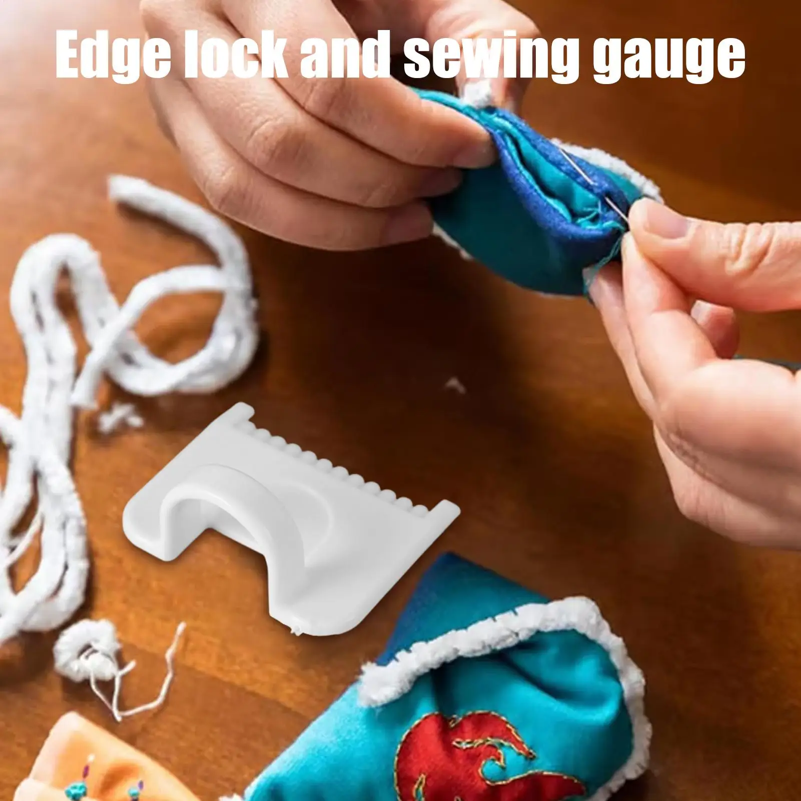 Seam Gauge 4 Pcs Needle Gauge Craft Aids Finger Protector Lockranding Tool for Women Tailors Beginners Professional Dressmaking