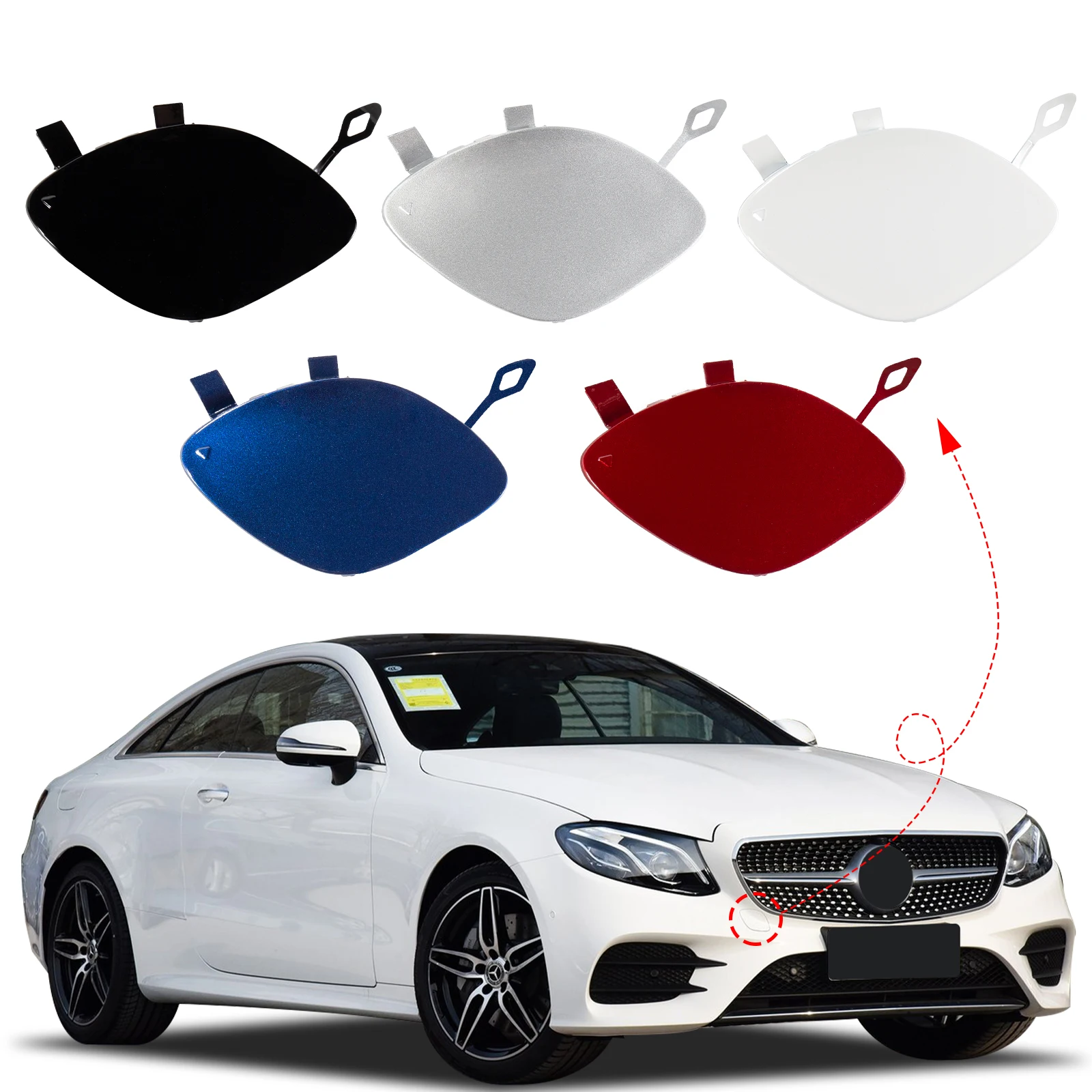 Front Bumper Tow Hook Cover Cap Eye ForMercedes-Benz E-Class W213 for E200 E220 E300 E350 E400 E550 E63-A2138850222