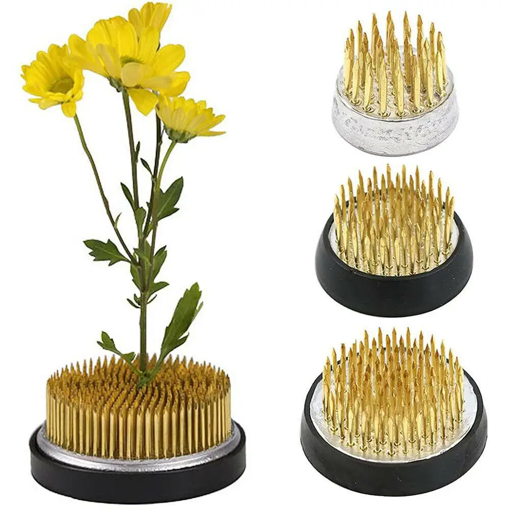 Flower Base Holder Floral Arrange Rubber Brass Garden Decoration Flower Craft Flower Frog For Your Pot Lid Vase 6