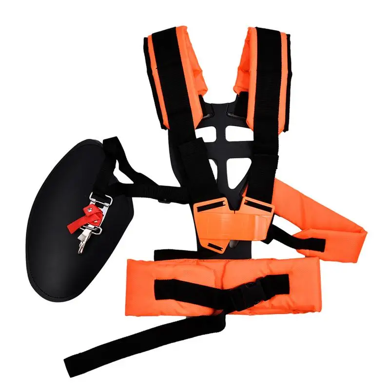 W Shape Harness Strap Lawn Mower Shoulder Strap Orange For Grass String Trimmer Brush Cutter Belt Shoulder Harness