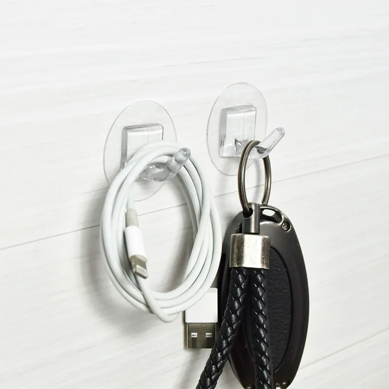 5PC Acrylic Horn Hook Strong Self-adhesive Horn Transparent Hook Behind The Door Bedroom Punch-free Porta Gorras Pared
