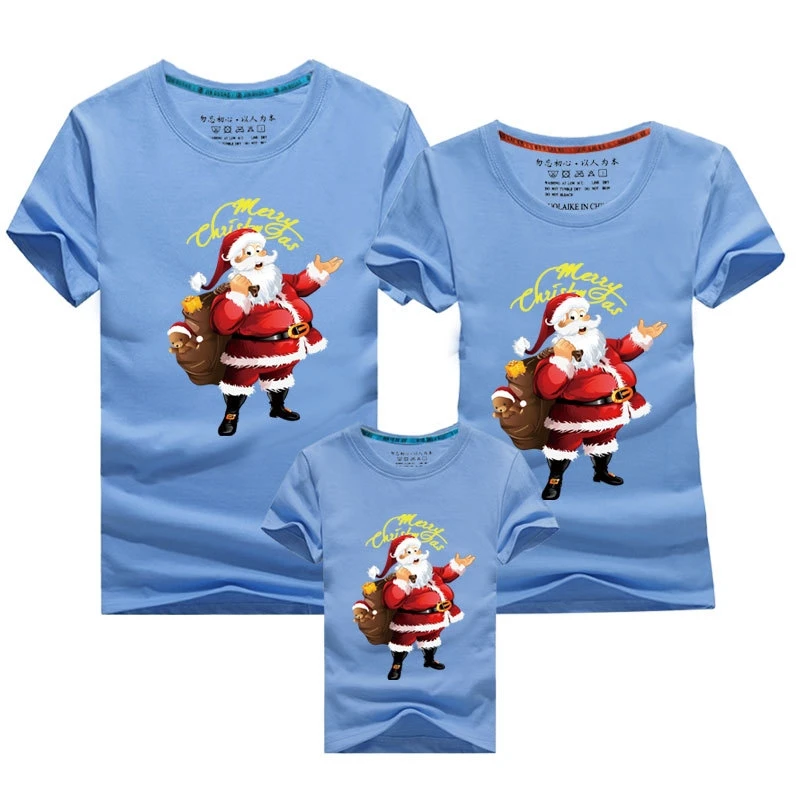 Ropa a juego para la familia con estampado de Papá Noel, camisetas para madre, padre e hijos, mameluco para bebé, atuendo para fiesta de Navidad, camisetas con apariencia familiar