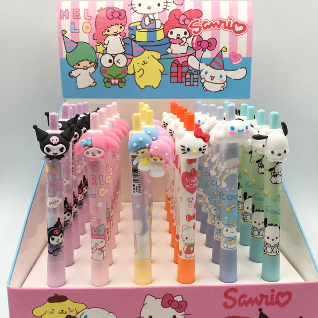 36pcs Sanrio Erasable Gel Pens With Eraser Kawaii Hello Kitty Kuromi  Student Writing Office School Supplies Stationery Wholesale - AliExpress