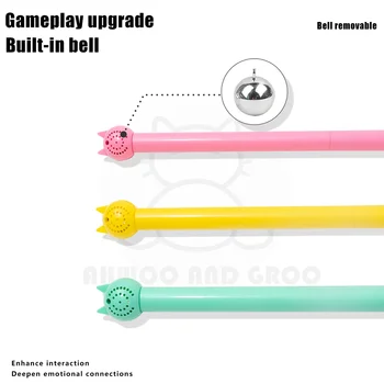 Mouse Tail Cat Toy Simulated Cat Teaser Funny Stick with Bell Macarons Silicone Long Tail Pet Interactive Toy Kitty Pet Supplies 2