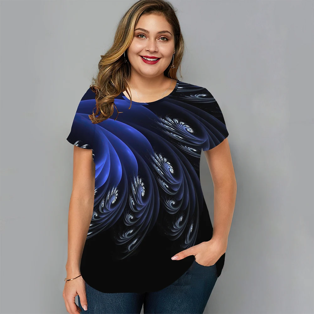Floral T Shirt Für Frauen Übergroßen Y2k Mädchen Kleidung O Hals Mode Kurzarm Bluse Sommer Neue Streetwear Weibliche Casual tops