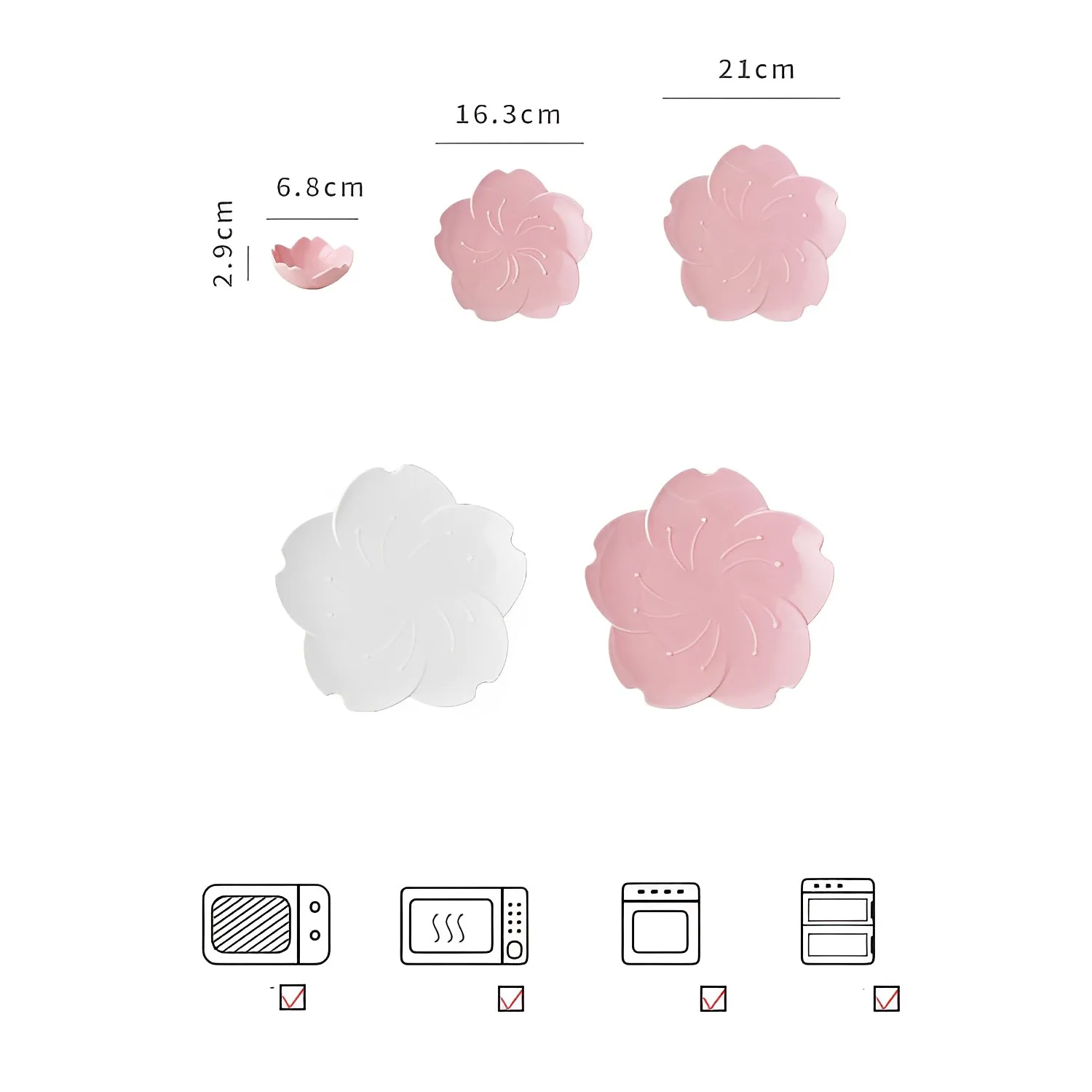 GIEMZA Ceramic Dinner Plates 3pcs Pink Flower White Floral Dish Dinnerware Sets Platos De Ceramica Porcelain Plate Stoneware