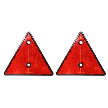 2 Pcs Triangle Safety Reflectors Red Trailer Reflector Tail Warning Reflectors Screw Fixing for Trailer Truck RV 1