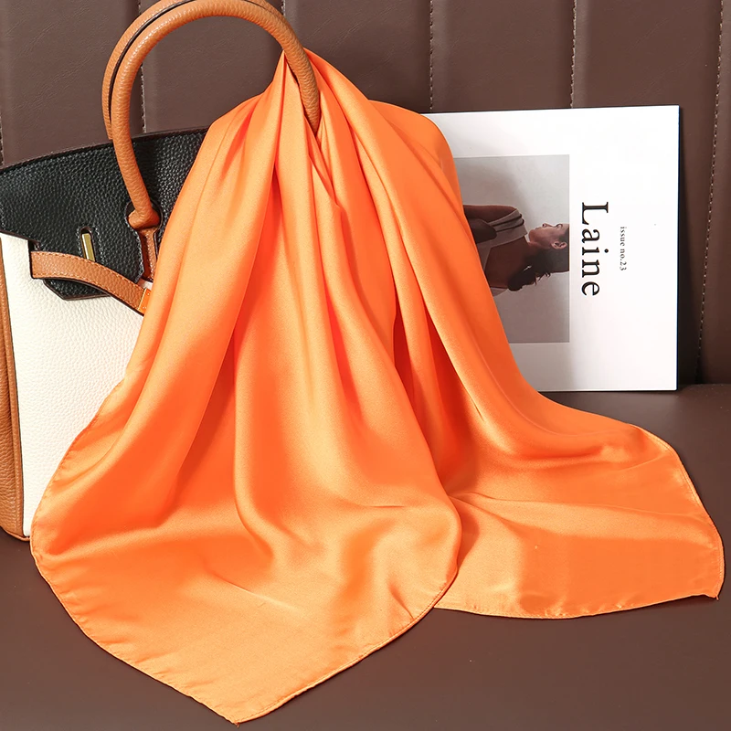 Luxury Silk Square Scarf - 21 Colors 70cm Neck Tie Shawl Womens Hair Bandana  Headscarf