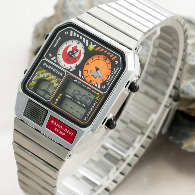 HUMPBUCK Square Shape Watch Wake Up on Time with Alarm Feature