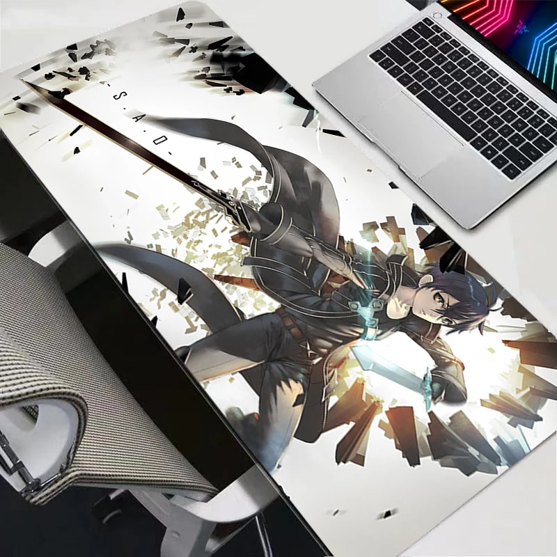 

Sword Art Online Kirito Anime Mousepad Fashion Keyboard Non Slip Office Desktop Mouse Pad Laptop Gme Large Table Mat XL Mousemat