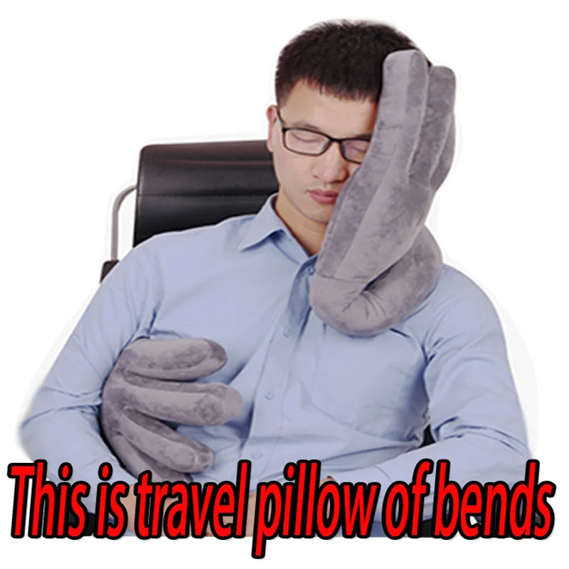 

Neck Support Travel Pillow Airplane Car Sleeping Neck Pillow Hand Shape Bendable Head Supports Office Sleep Pillows