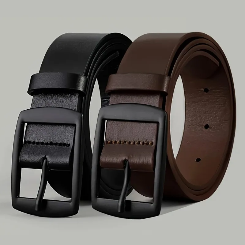 Fashionable and Luxurious Men's Belt with PU Leather and Metal Needle Buckle Design, Convenient and Practical Daily Necessities